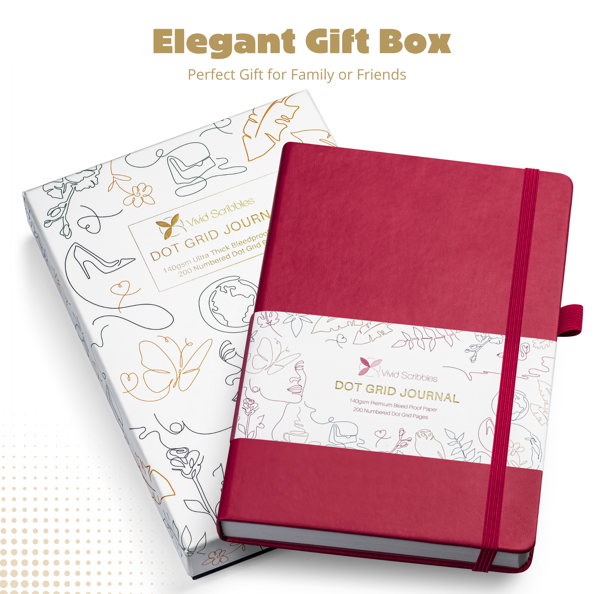 A5 Classic Pink Dot Grid Notebook