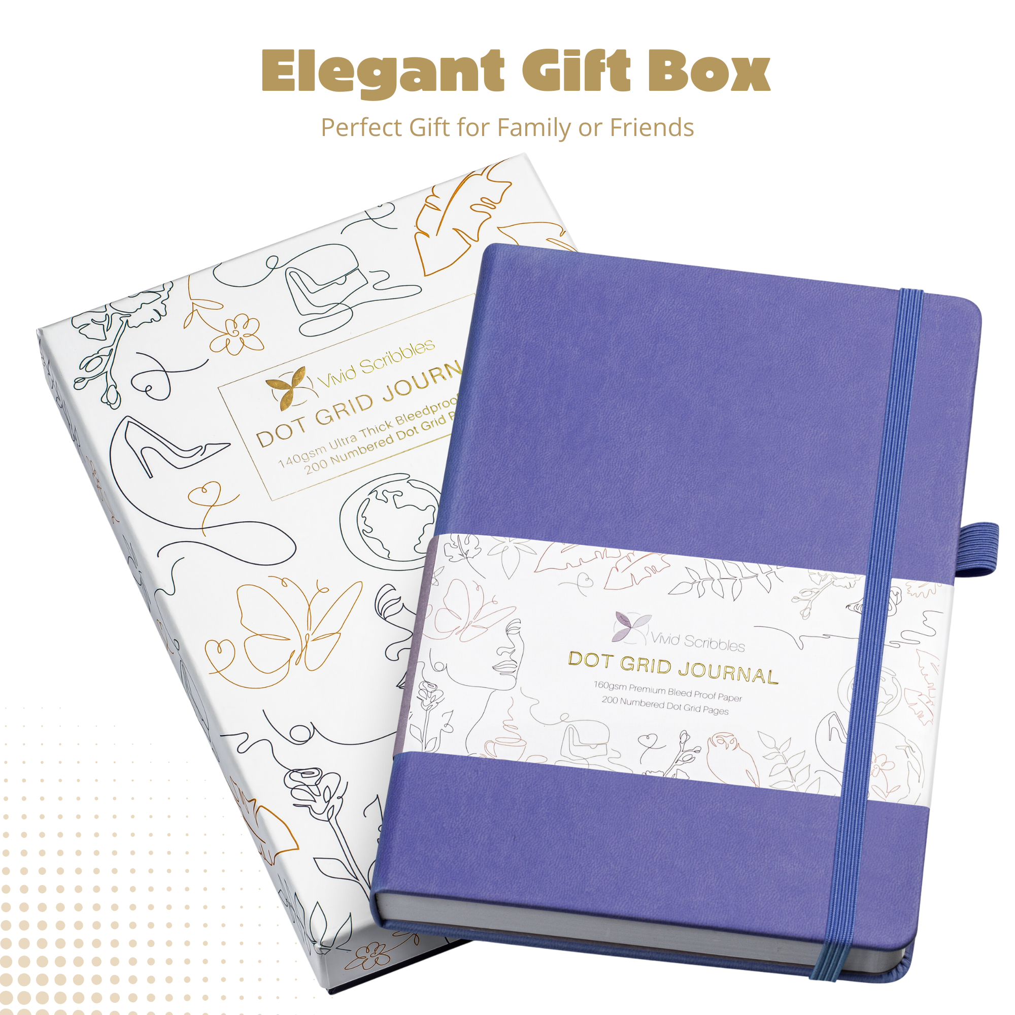 A5 Classic Lilac Dot Grid Notebook