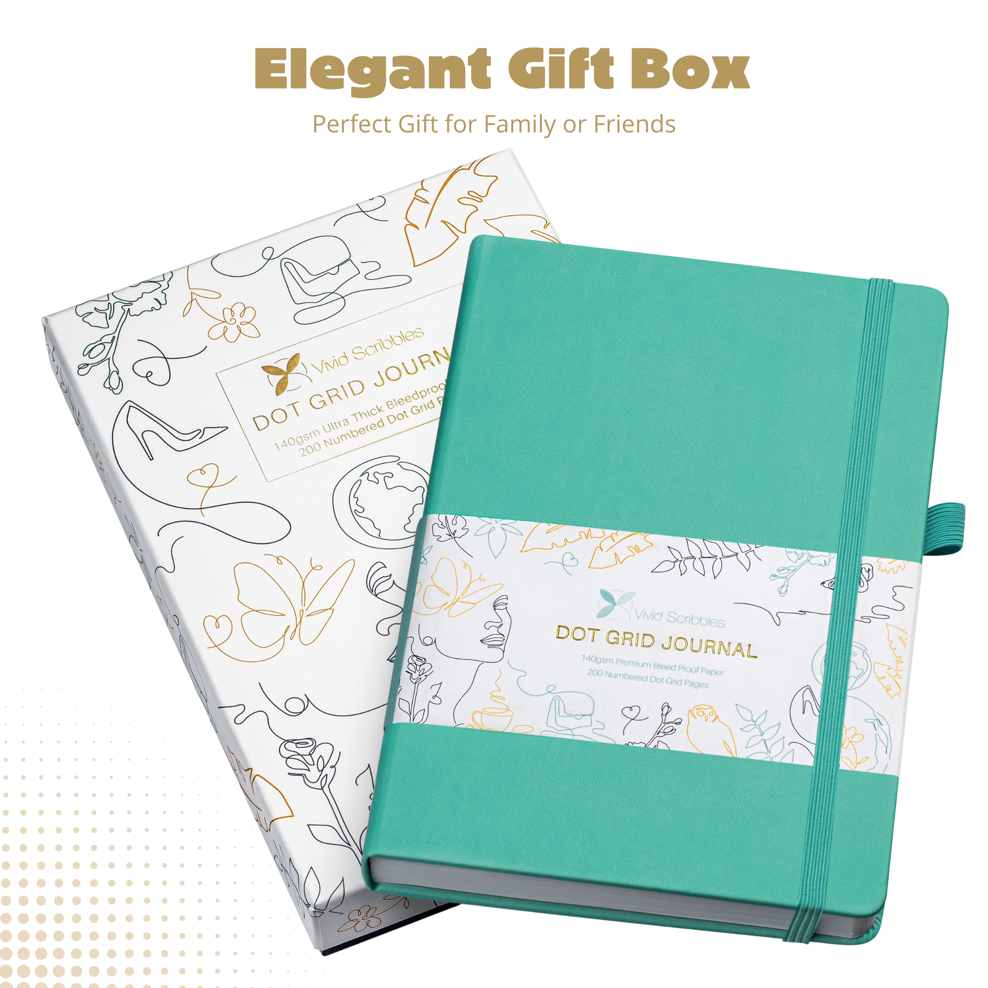 A5 Classic Turquoise Dot Grid Notebook