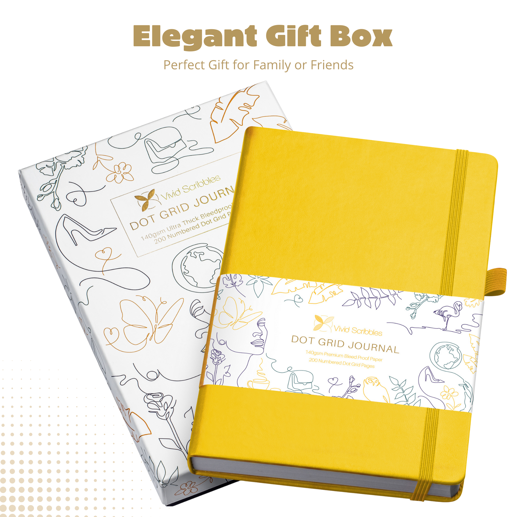 A5 Classic Yellow Dot Grid Notebook