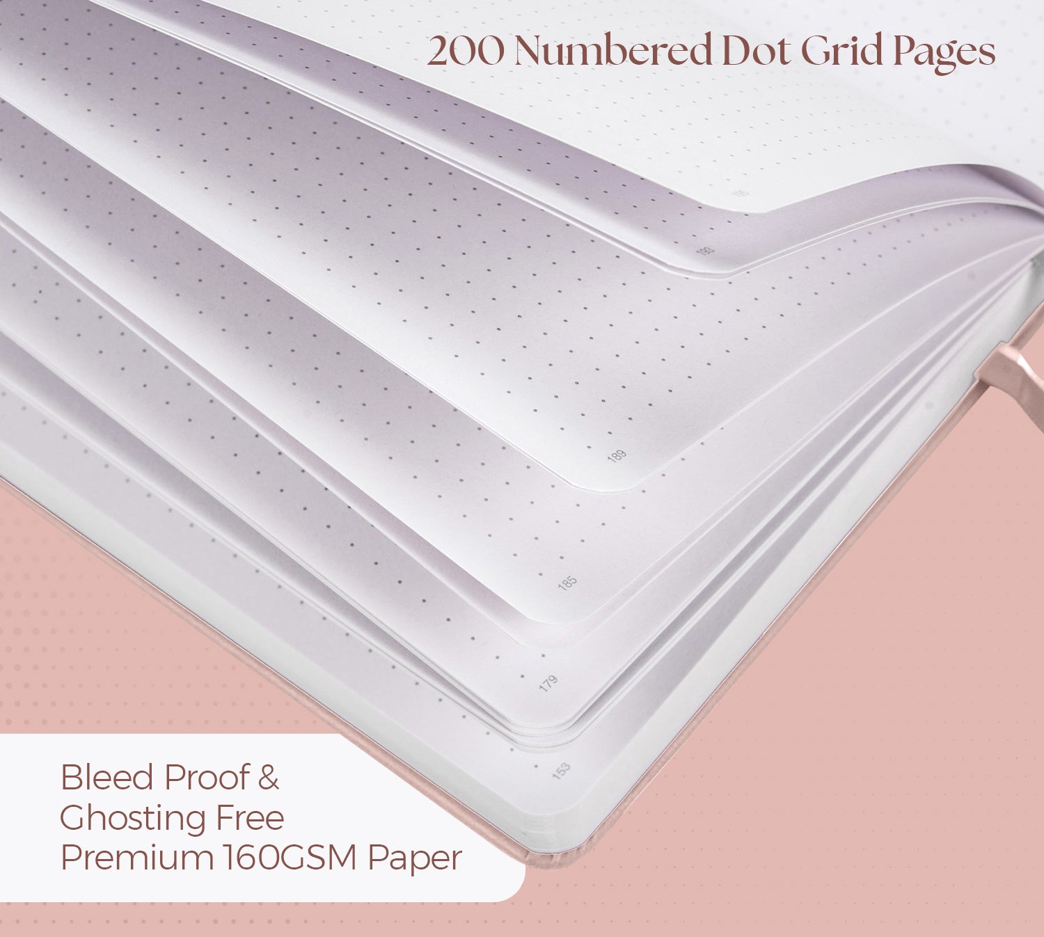 A5 Shimmering Rose Garded Dotted Journal