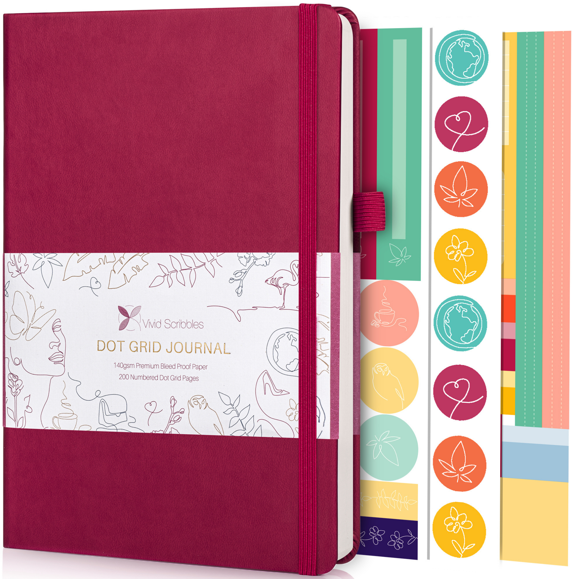 A5 Classic Pink Dot Grid Notebook