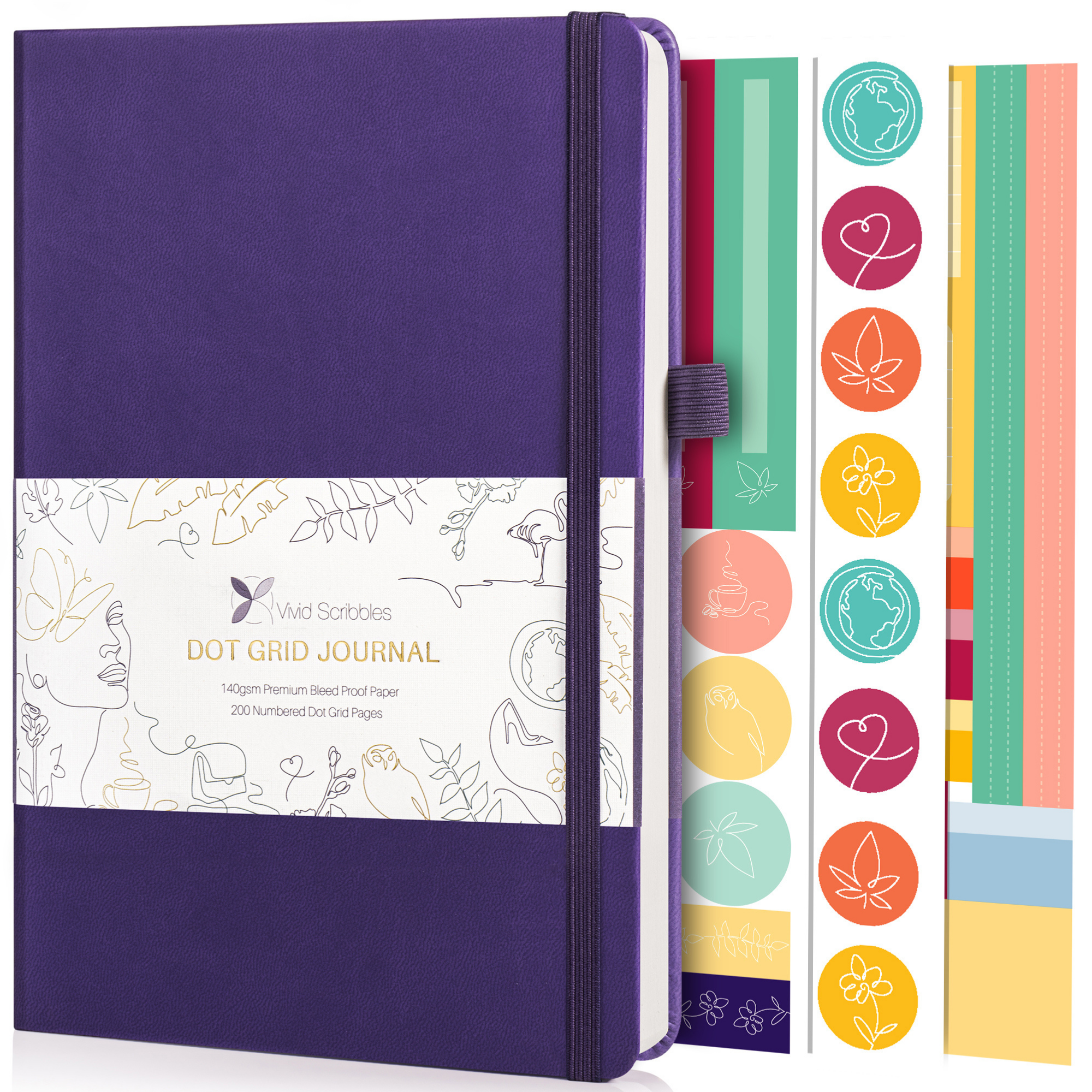 A5 Classic Purple Dot Grid Notebook