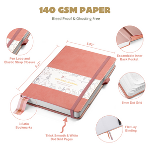 A5 Classic Light Pink Dot Grid Notebook