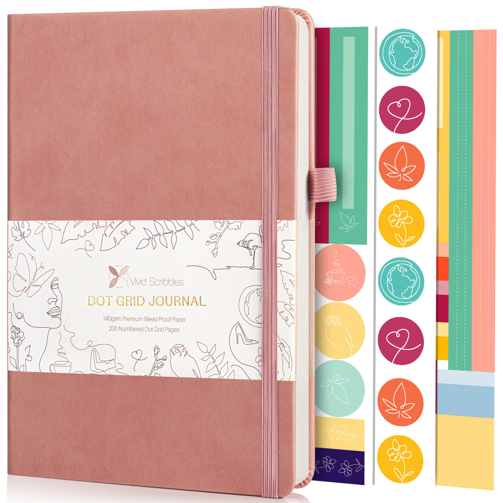 A5 Classic Light Pink Dot Grid Notebook