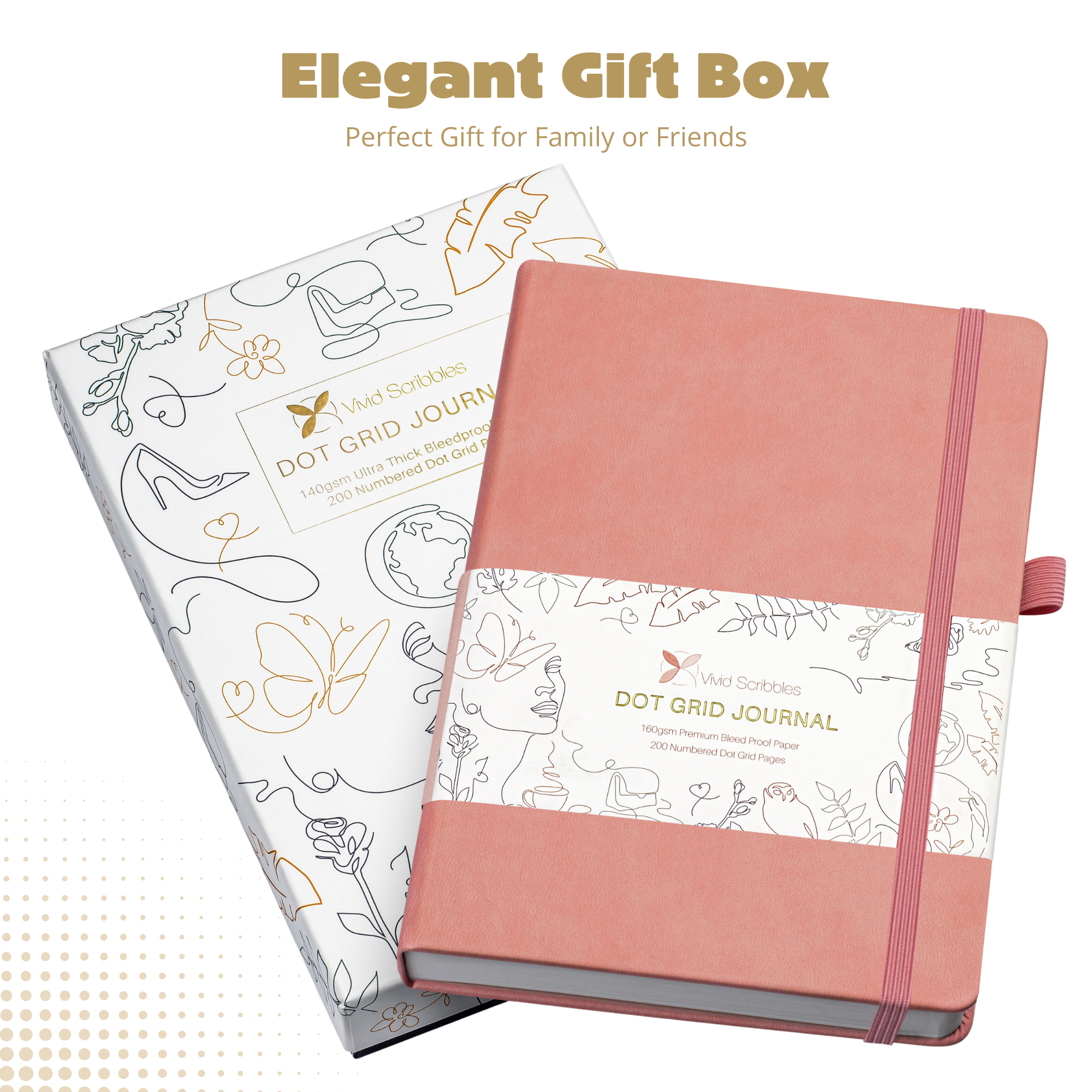 A5 Classic Light Pink Dot Grid Notebook