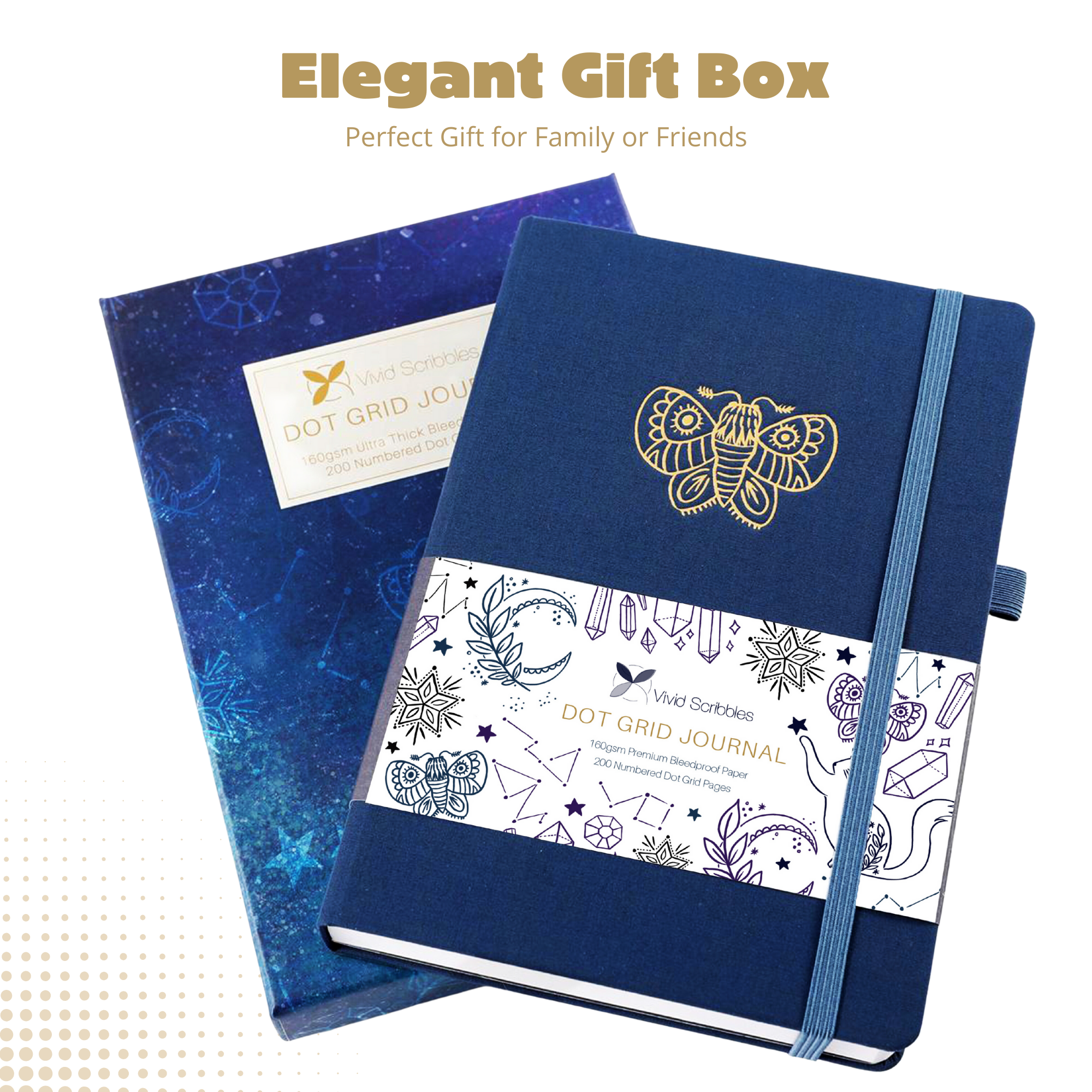 A5 Astral Butterfly Luxury Dot Grid Journal