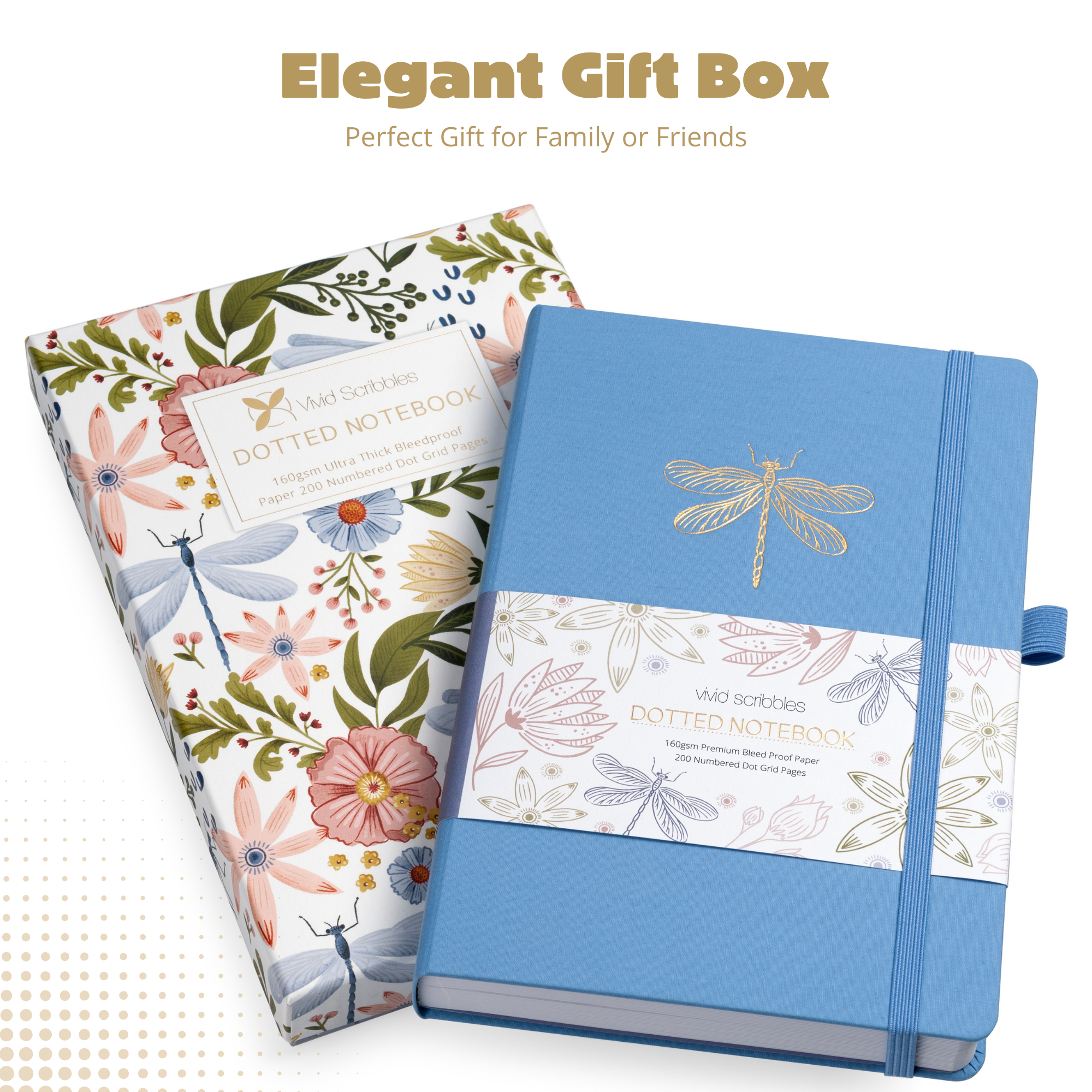 A5 Dragonfly Dance Luxury Dot Grid Journal