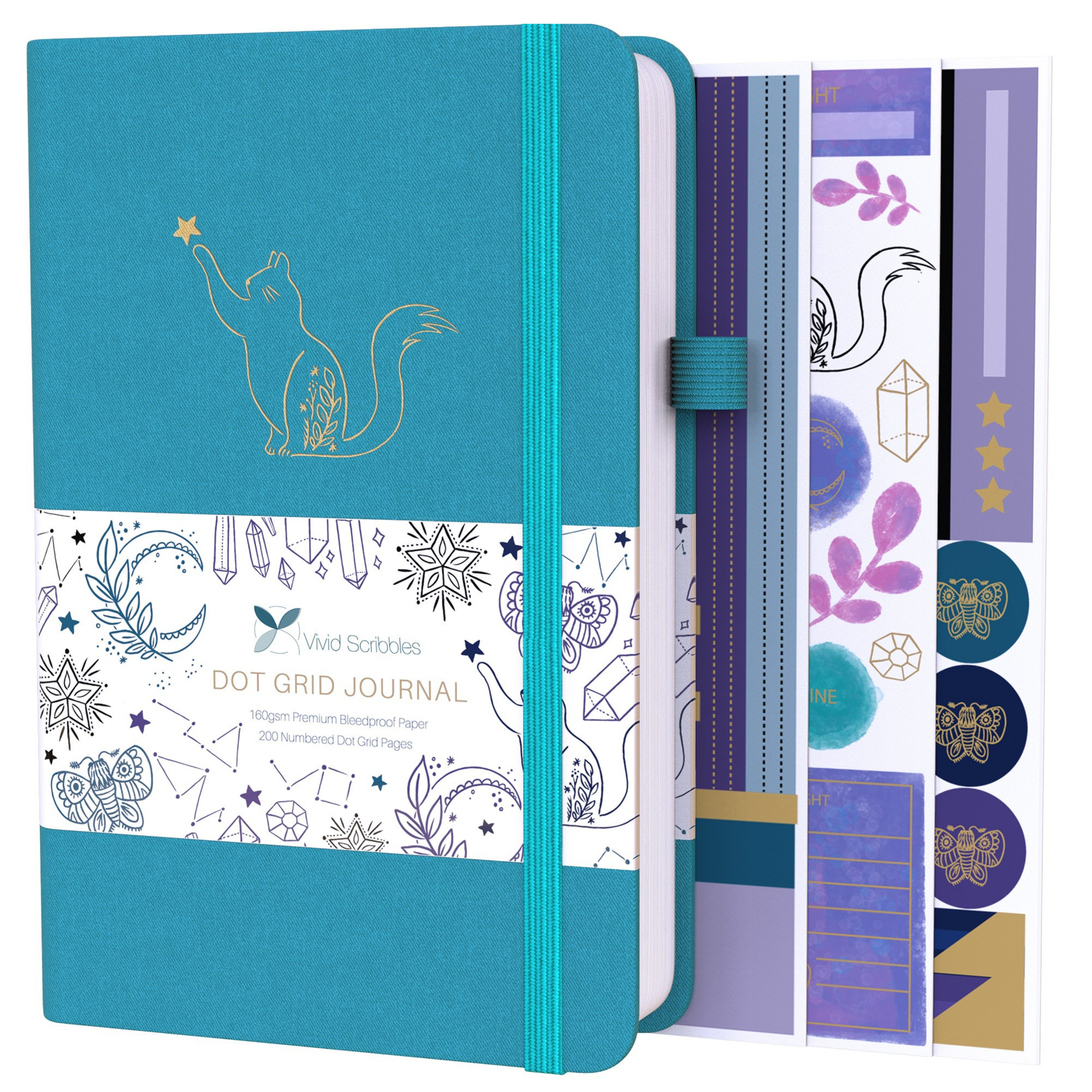 A5 Cats In Cosmo Luxury Dot Grid Journal