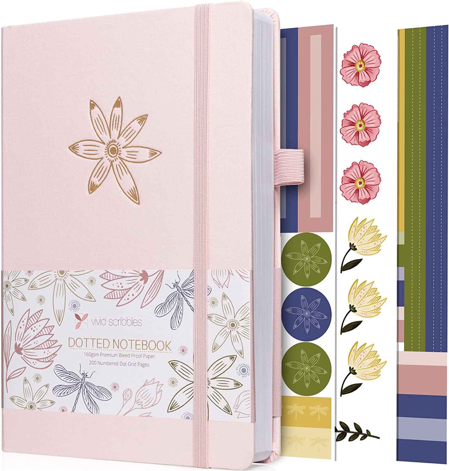 A5 Guilded Flower Luxury Dot Grid Journal