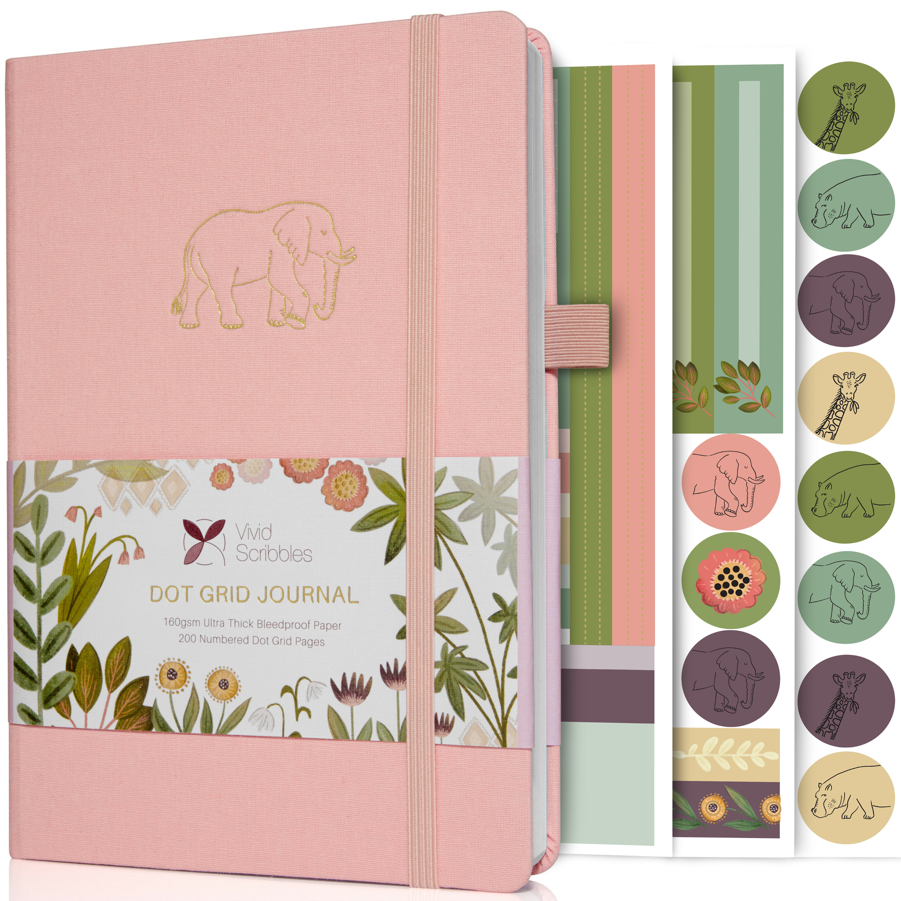 A5 Golden Elephant Luxury Dot Grid Journal