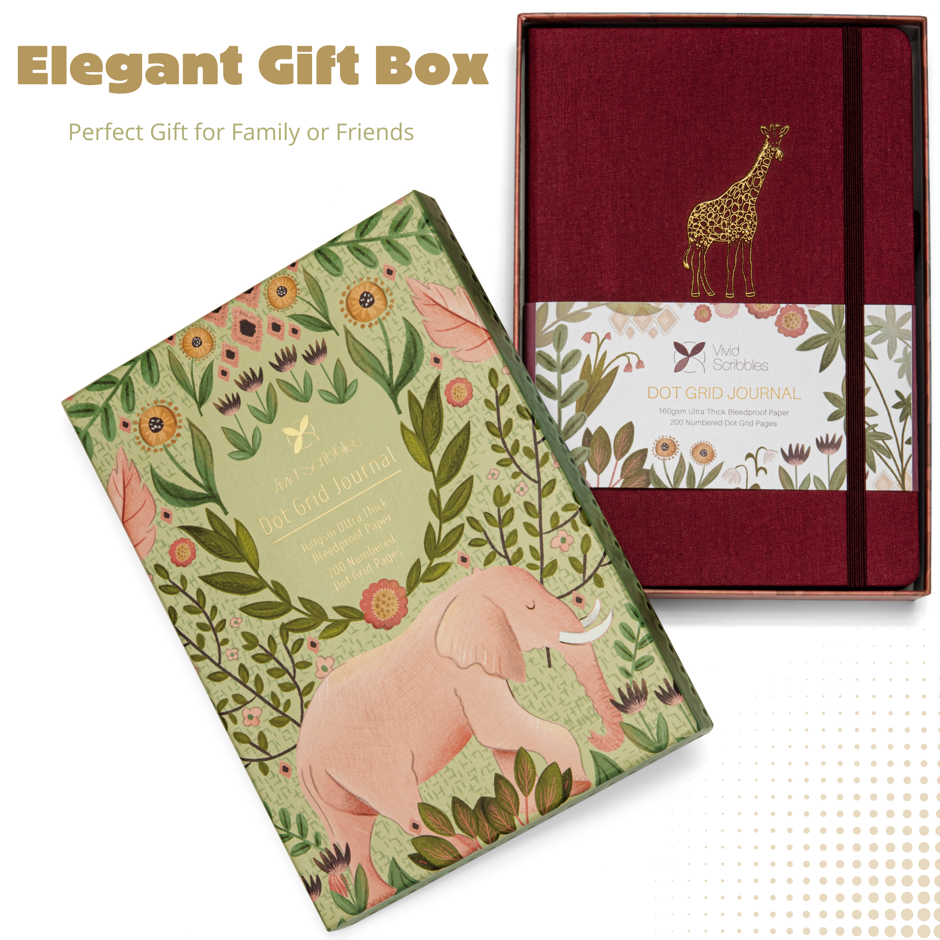 A5 Giraffe Grandeur Luxury Dot Grid Journal