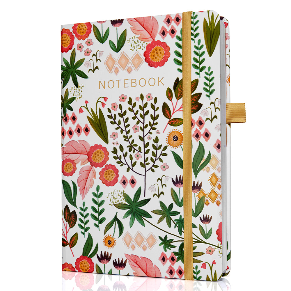 A5 Jungle Flowers Hardcover Dot Grid Journal