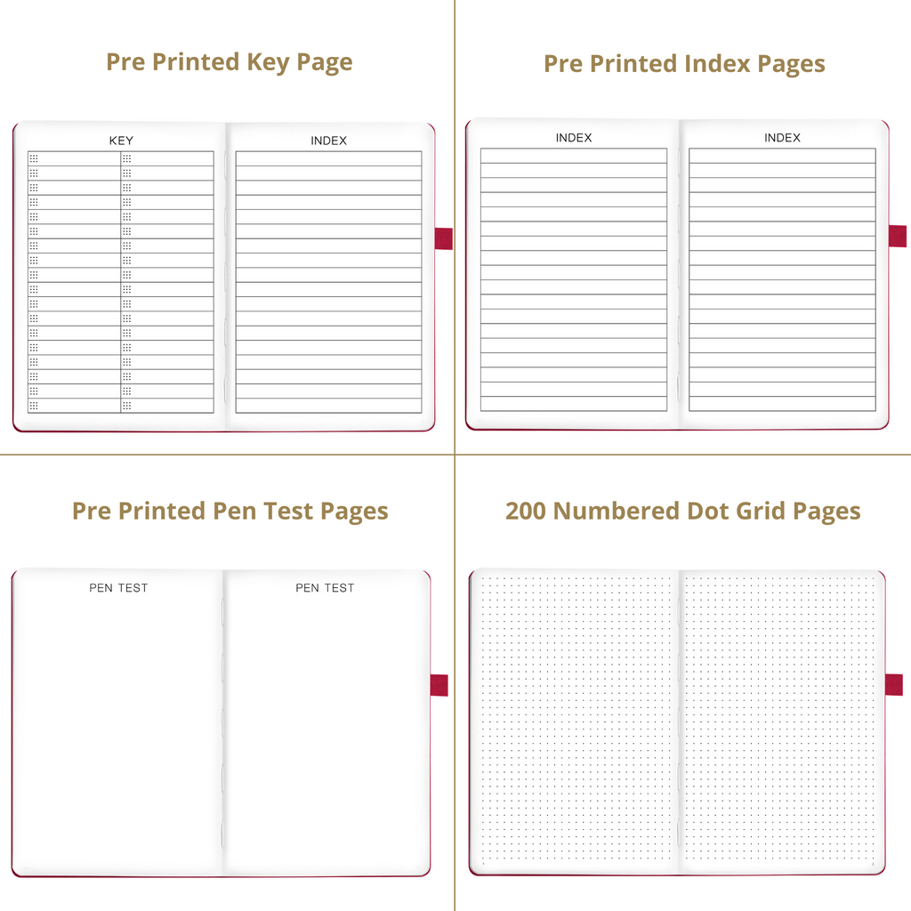 A5 Classic Pink Dot Grid Notebook
