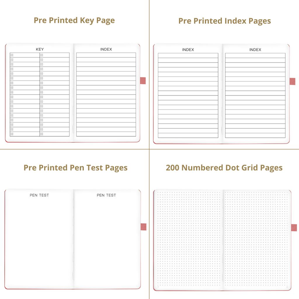A5 Classic Light Pink Dot Grid Notebook