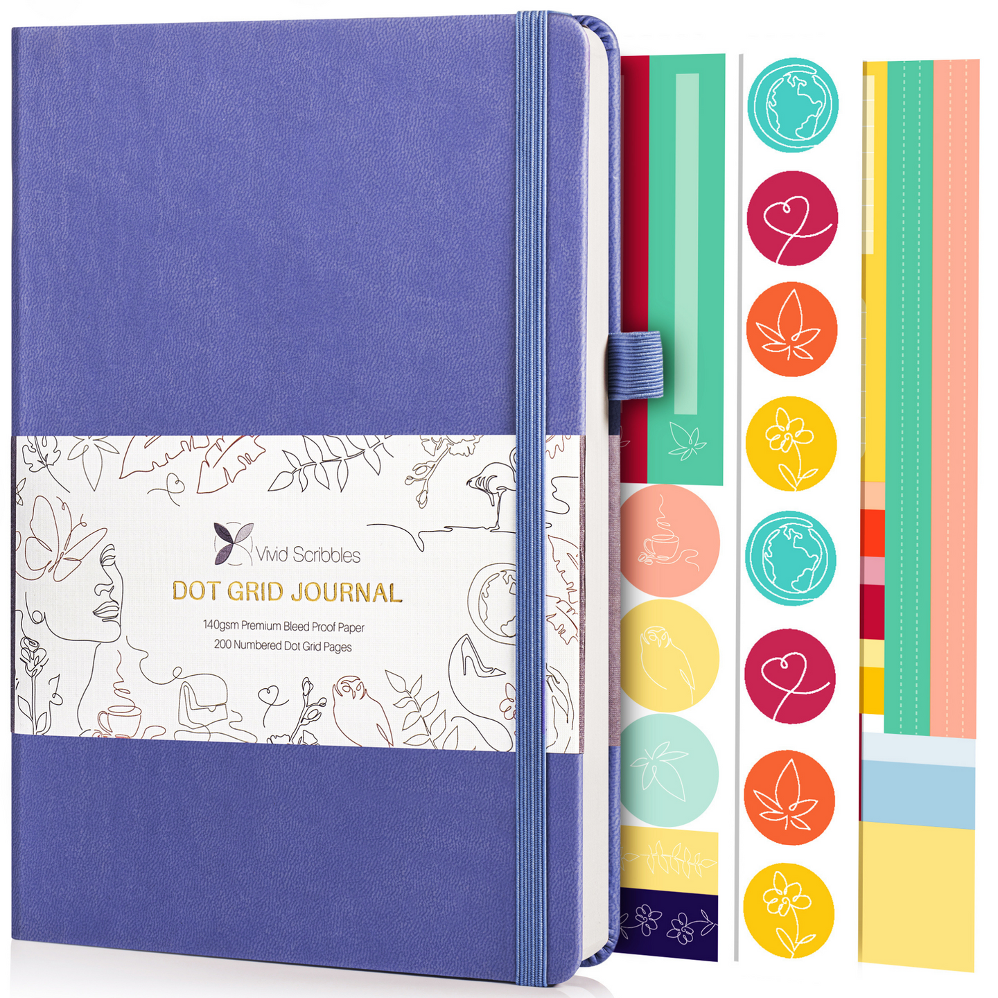 A5 Classic Lilac Dot Grid Notebook