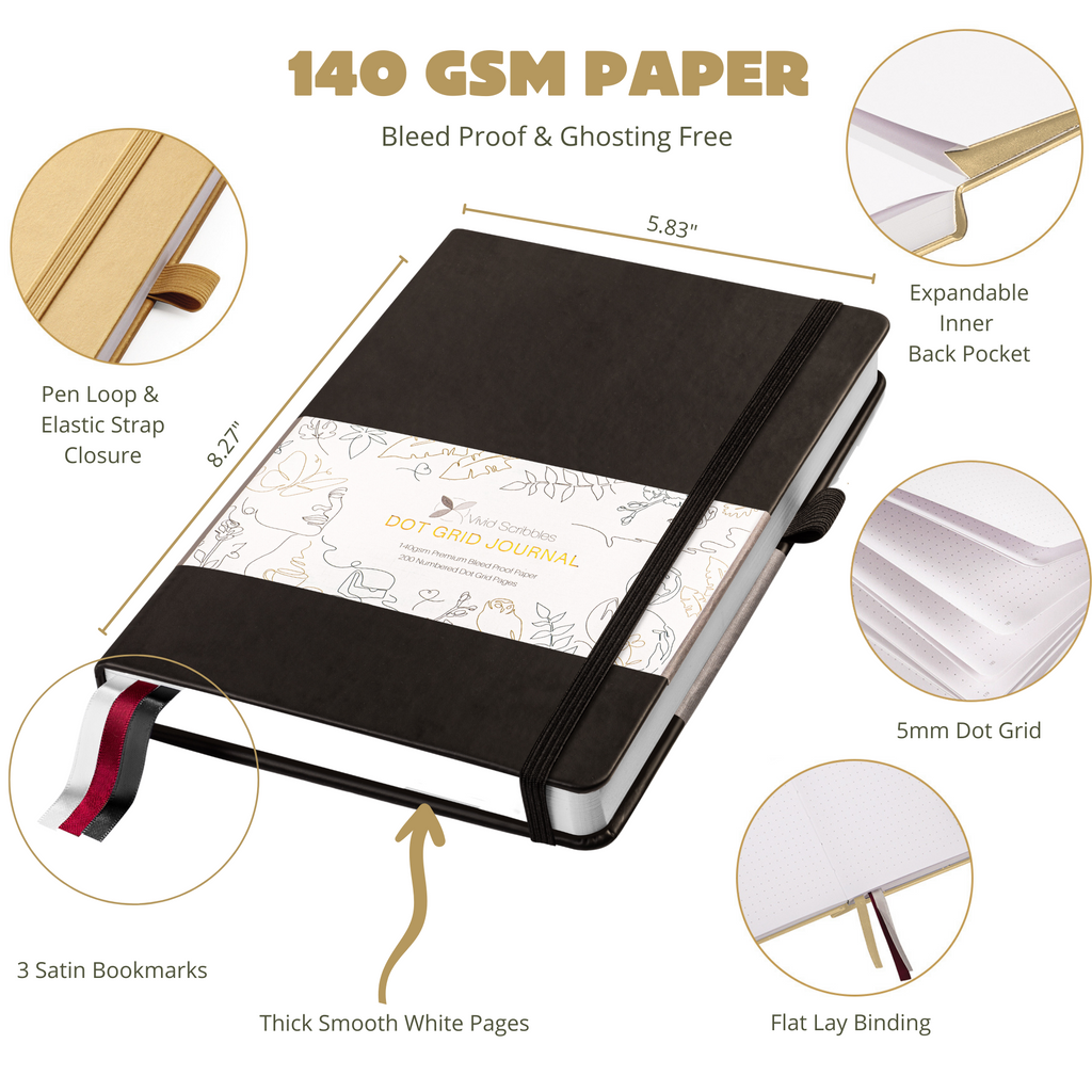 A5 Classic Black Dot Grid Notebook