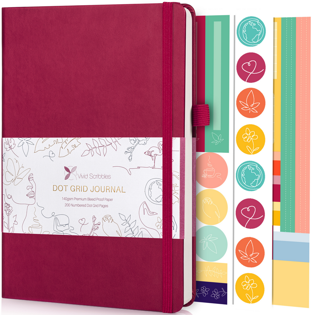 A5 Classic Pink Dot Grid Notebook