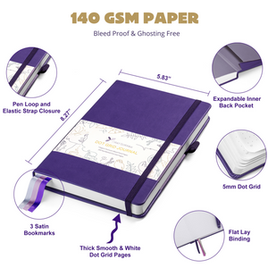 A5 Classic Purple Dot Grid Notebook