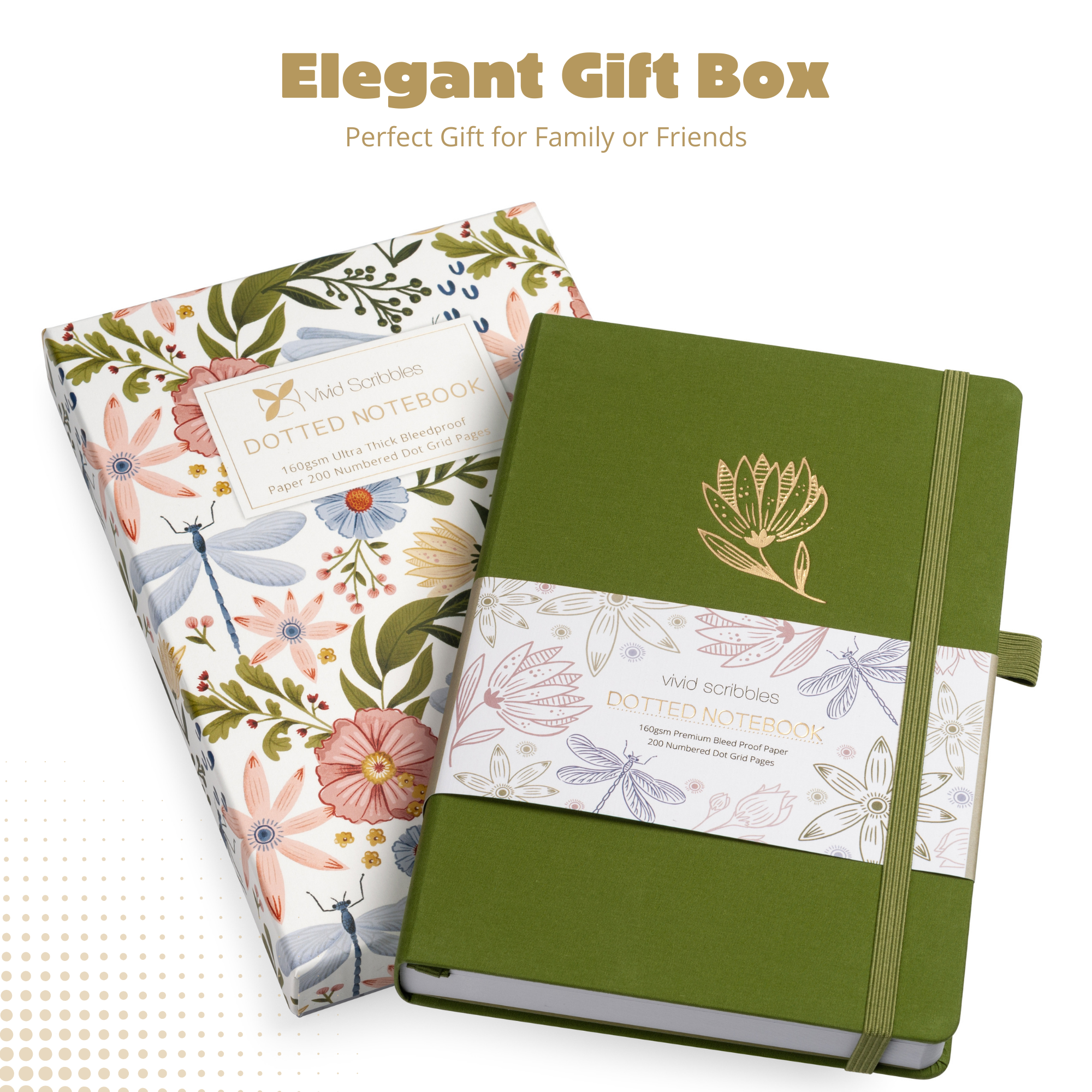 A5 Whispering Flower Luxury Dot Grid Journal