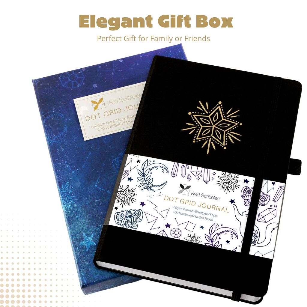 A5 Midnight Star Luxury Dot Grid Journal