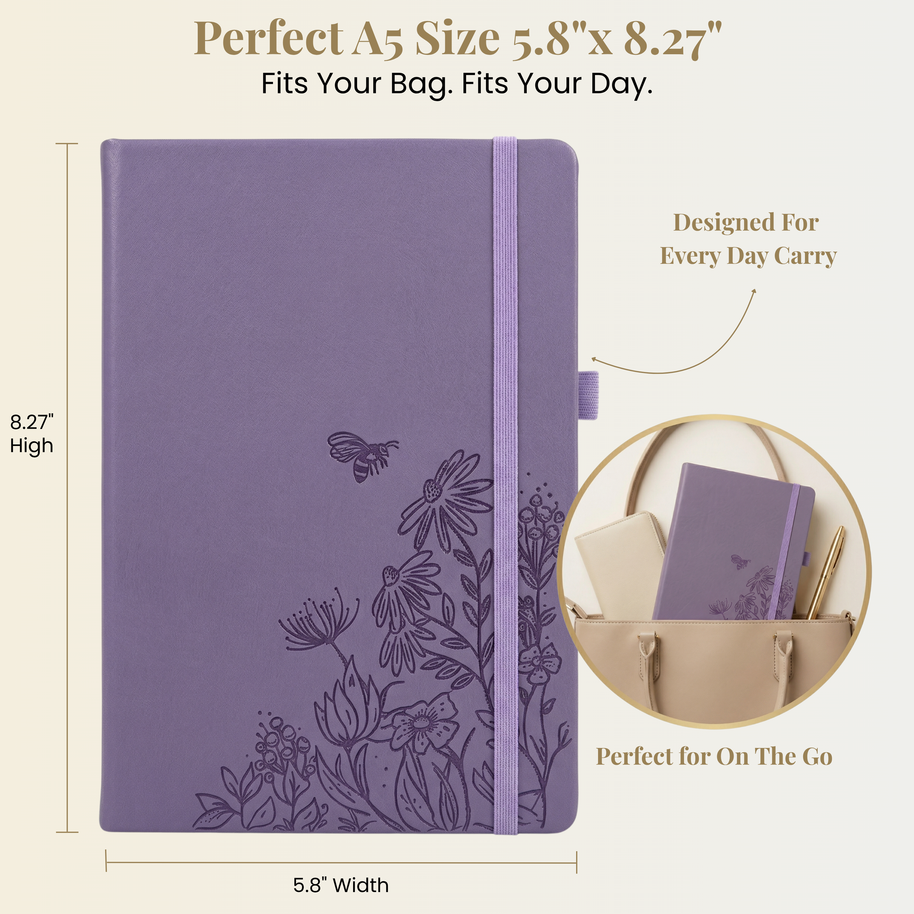 Floral Garden Embossed A5 Dot Grid Notebook