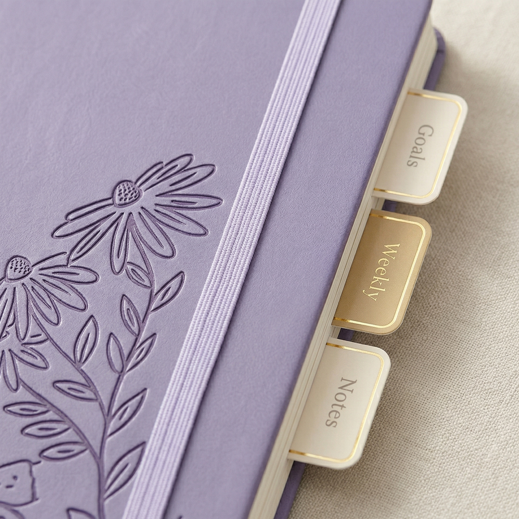 Floral Garden Embossed A5 Dot Grid Notebook