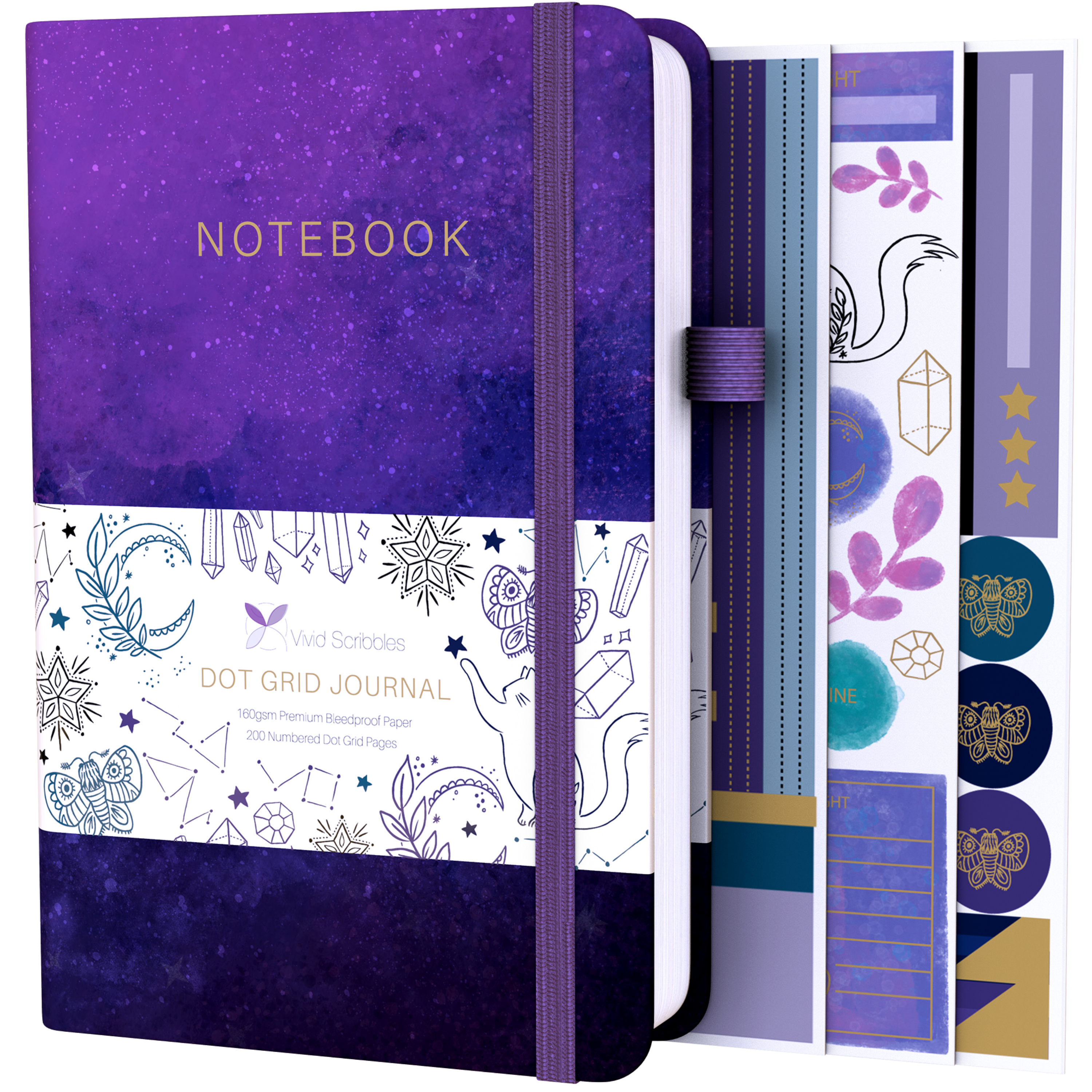A5 Cosmic Dream Luxury Dot Grid Journal – Vivid Scribbles