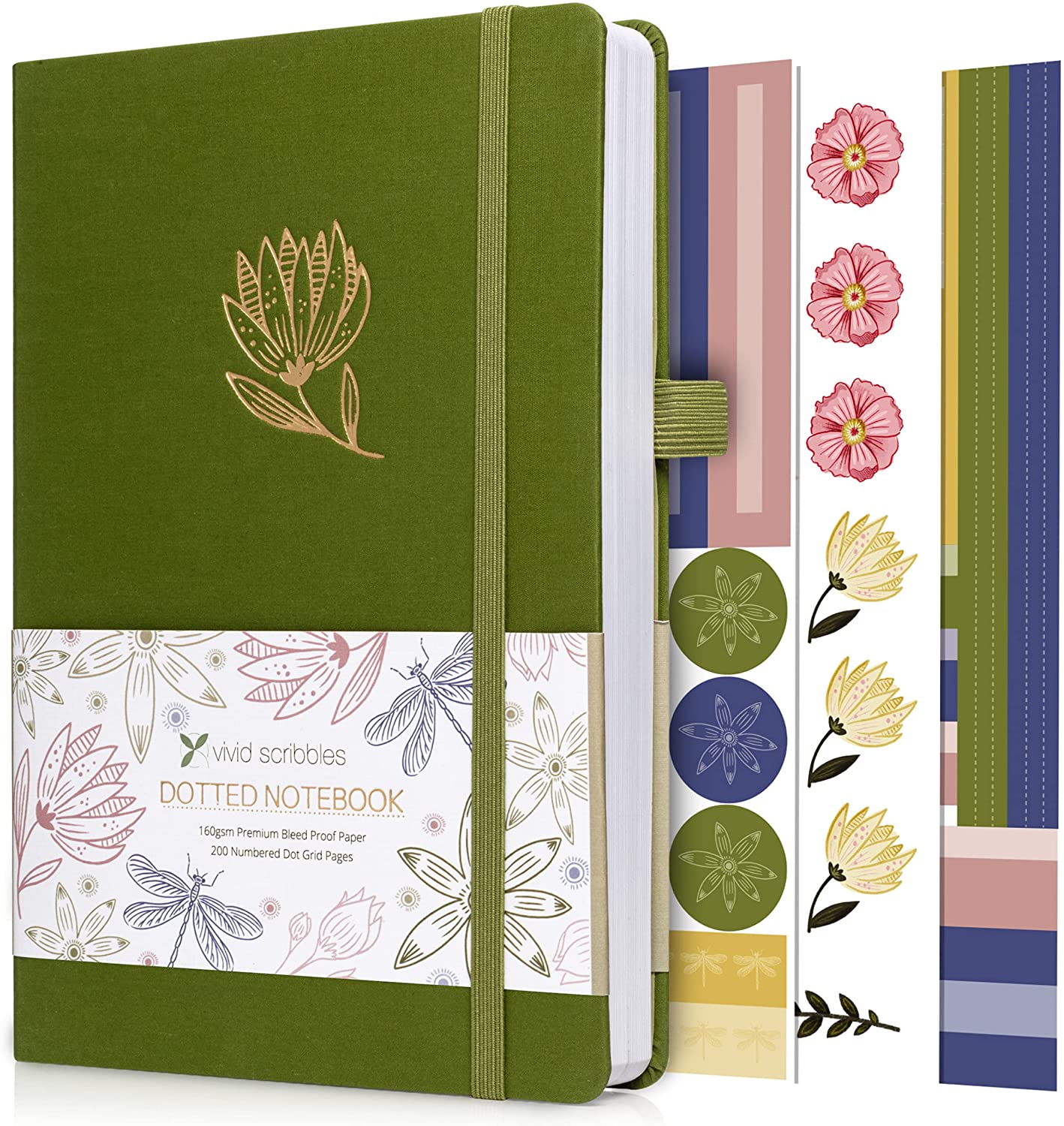 A5 Whispering Flower Luxury Dot Grid Journal – Vivid Scribbles