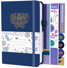 Load image into Gallery viewer, A5 Sapphire Butterfly Linen Cover Dot Grid Journal

