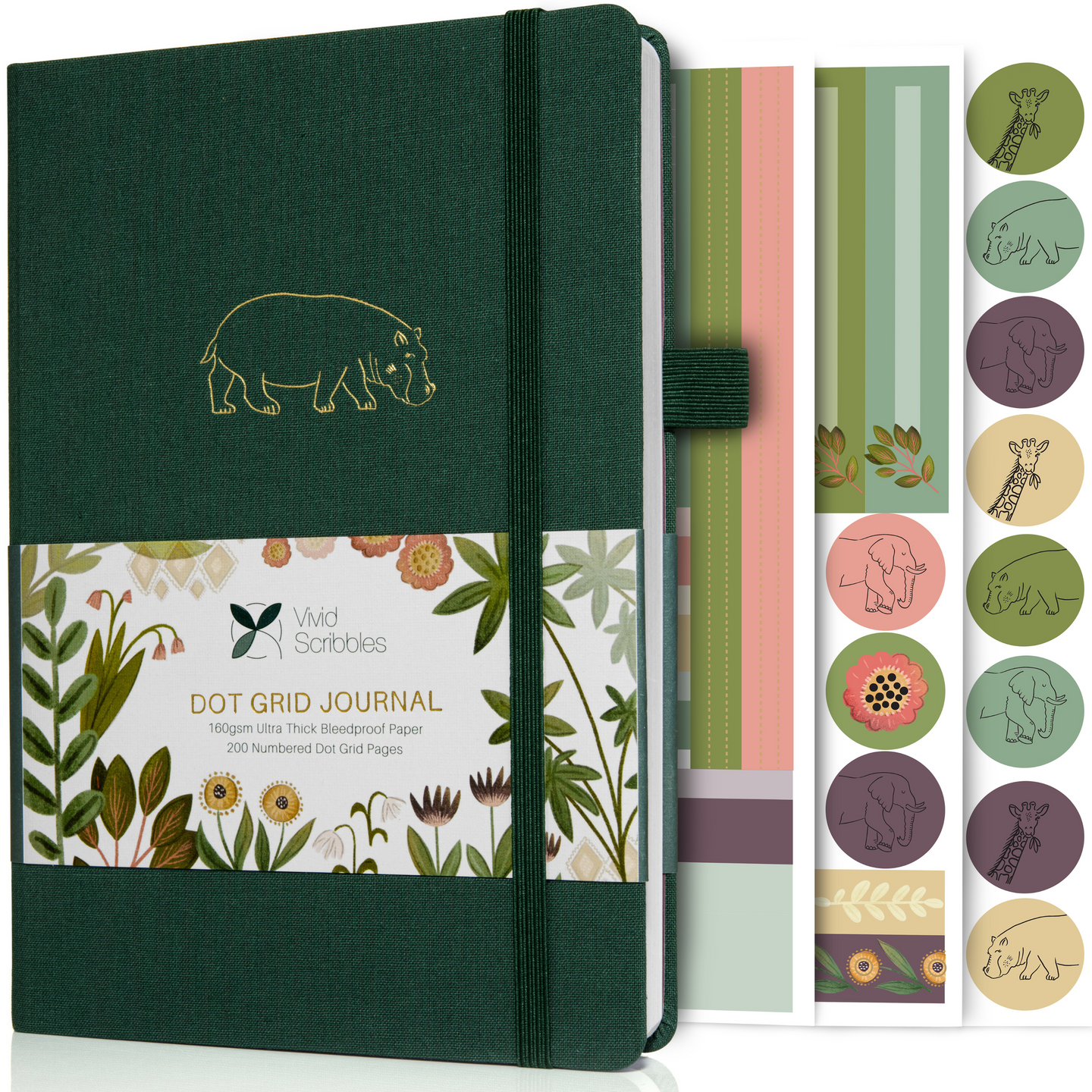 A5 Hippo Haven Luxury Dot Grid Journal