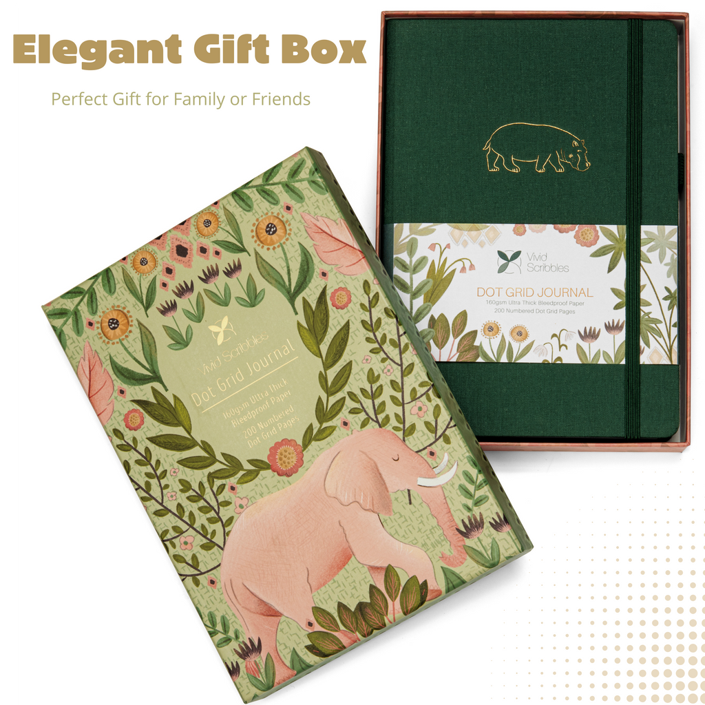 A5 Hippo Haven Luxury Dot Grid Journal