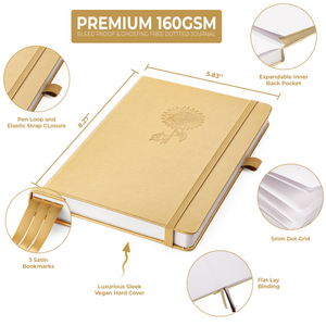 A5 Metallic Gold Dotted Notebook
